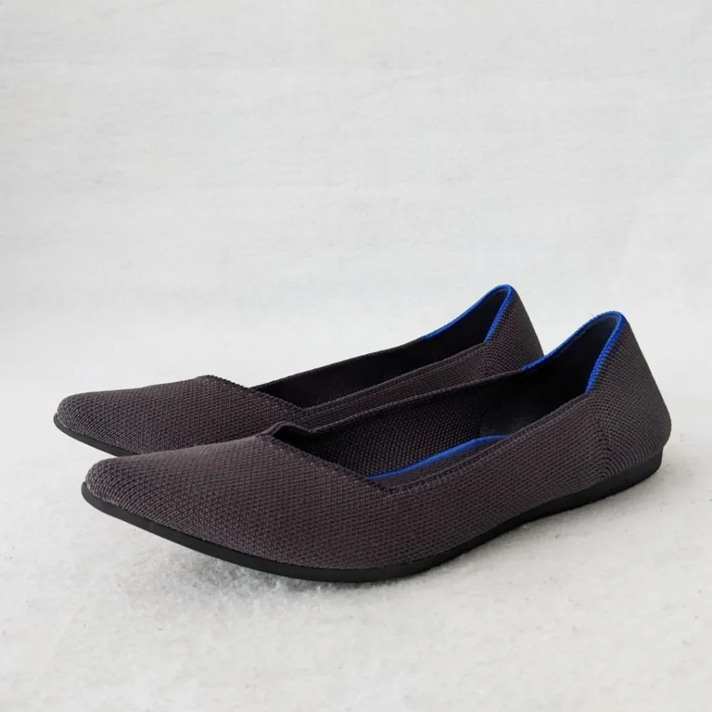 Rothys The Point Darl Gray Blue Halo Slip On Pointed Ballet Flats Shoes Womens 7 - Picture 2 of 12